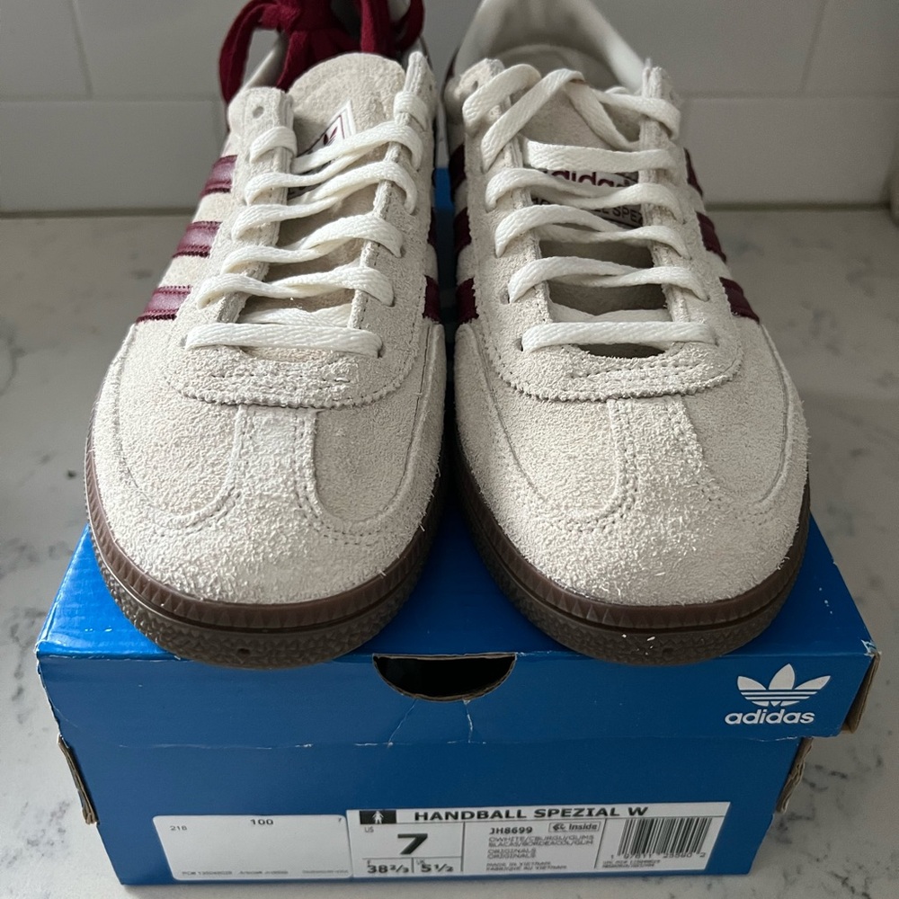 adidas Women's Athletic Shoes in Cream and Burgundy